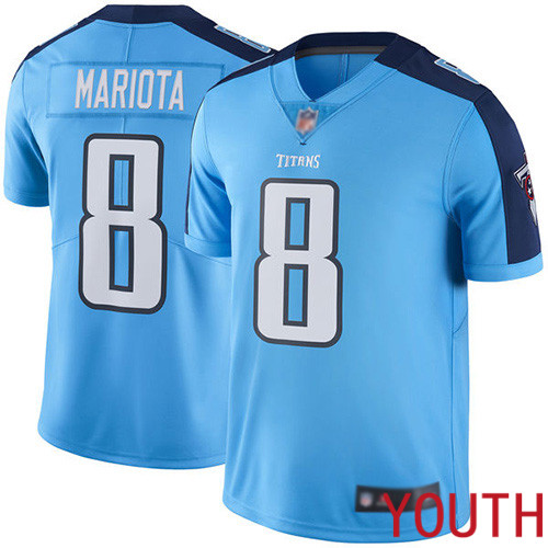 Tennessee Titans Limited Light Blue Youth Marcus Mariota Jersey NFL Football 8 Rush Vapor Untouchable